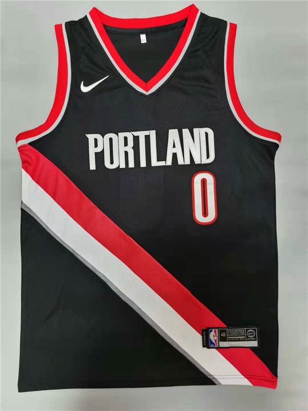 Men Portland Trail Blazers #0 Lillard Black 2021 Nike Game NBA Jersey